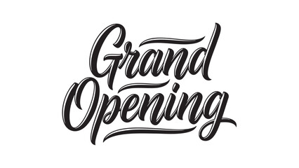 Elegant grand opening calligraphy text design isolated