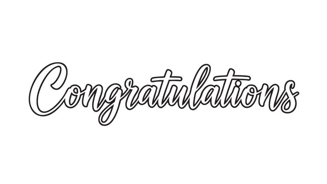 Elegant handwritten congratulations text in cursive script