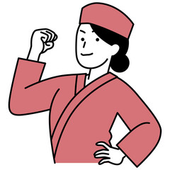 頼もしい和食屋の女性店員