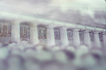 Blurred Architectural Details of Classical Columns and Facade