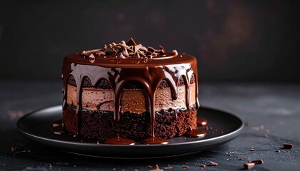 Decadent Chocolate Cake with Rich Ganache Drizzle