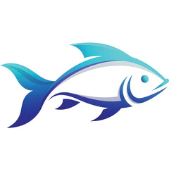 Obraz premium Modern gradient fish logo, stylized fish with smooth gradient colors, clean vector branding, professional logo design