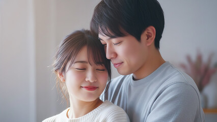 A portrait of a young couple.