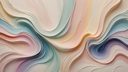 Obraz premium Vibrant abstract wave design with pastel colors and smooth curves