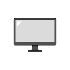 Fototapeta premium Empty computer monitor screen icon, an outline symbolizing a blank slate, display technology, and general screen usage.