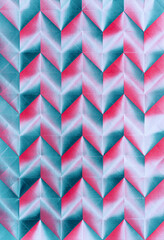 Folded spray painted colorful paper art, Japanese origami background texture, abstract geometric pattern artwork