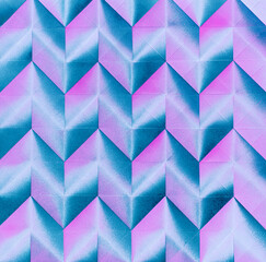 Folded spray painted colorful paper art, Japanese origami background texture, abstract geometric pattern artwork
