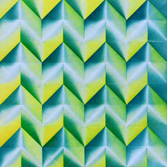 Folded spray painted colorful paper art, Japanese origami background texture, abstract geometric pattern artwork