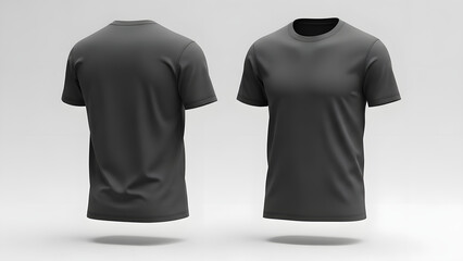 Plain Charcoal Grey T-Shirt Mockup - Front and Back View