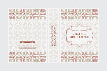 Elegant Traditional Batik Book Cover Template with Ornamental Motifs