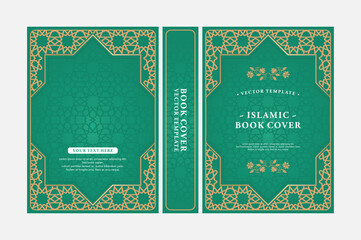 Islamic Book Cover Template with Geometric Ornamentation