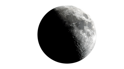 Crescent moon isolated on transparent background
