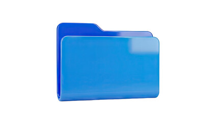 3D Blue Folder Icon on transparent background