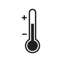 Temperature Gauge Icon with Positive and Negative Indicators