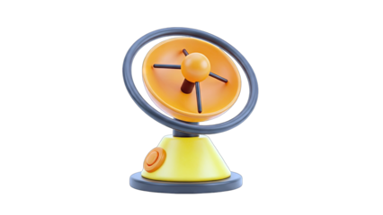 3D cartoon fan icon on transparent background