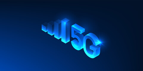5G Isometric Signal Wave Technology Background, High Speed Wireless Network, Digital 5G Communication System, Futuristic Telecom Connectivity, Data Transmission Concept, Modern Network Infrastructure