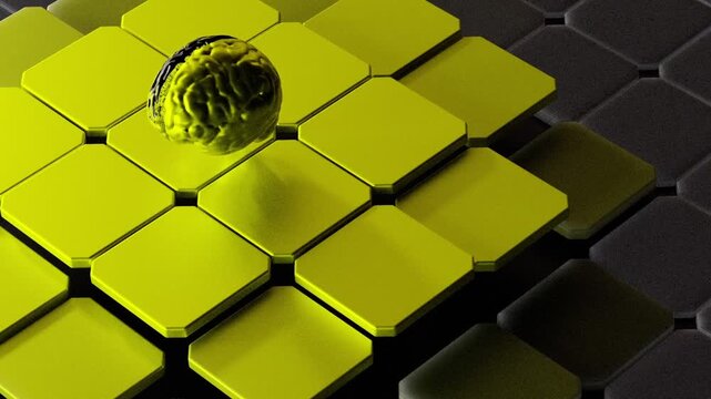 Rolling Metallic Glass Brain Over Reactive Mechanical Tile Grid Loop