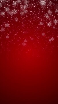 Christmas Snowfall looping with white snowflakes on Red background. Full HD. 4K