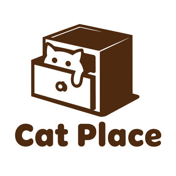 simple elegant cat cattery vector logo for veterinary clinic pet sitting business and feline grooming salon with minimalist aesthetic and clean geometric shapes.