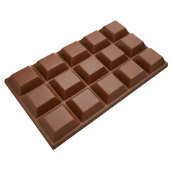 Chocolate bar segment isolated on transparent background