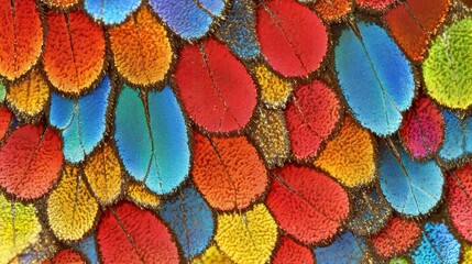 Close Up of Butterfly Wing Scales Showing Iridescent Colors