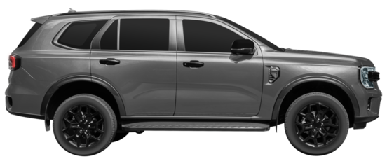 Side view gray black SUV car