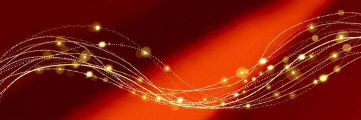 クリスマス風金ブラシストロークが輝く豪華,えんじ色横長背景