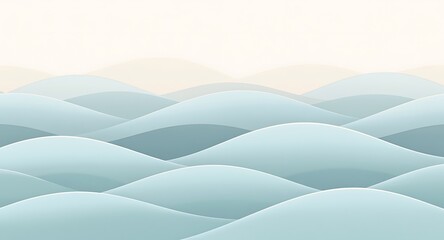 Soothing blue waves landscape with serene atmosphere
