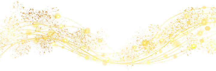 クリスマス風金色ブラシストロークが輝く豪華,透過背景ワイドサイズ