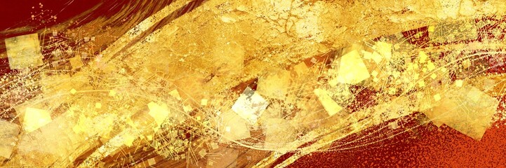お正月背景風金箔ブラシストロークが輝く横長えんじ色背景