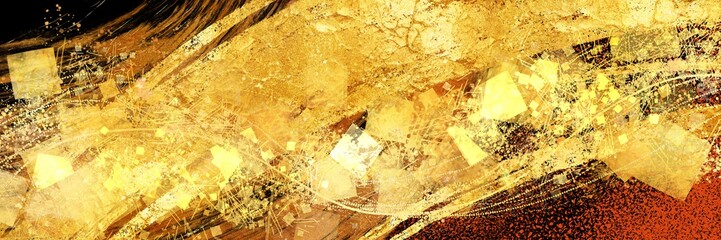 お正月背景風金箔ブラシストロークが輝く横長えんじ色背景