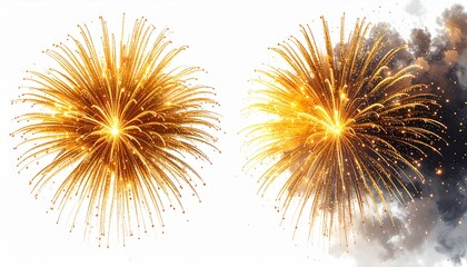 Obraz premium Golden Fireworks Display with Sparkling Patterns