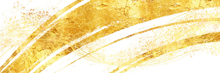 正月風金色ブラシストロークが輝く豪華,透過背景ワイドサイズ