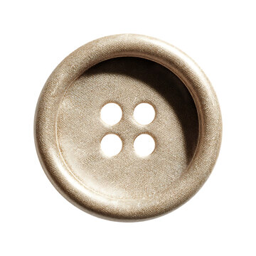 Classic off White Sewing Button Isolated on White background