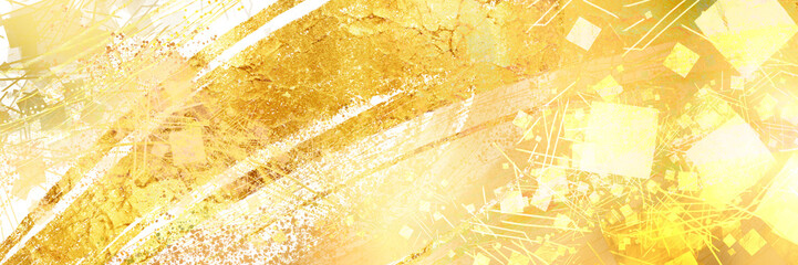 正月風金色ブラシストロークが輝く豪華,透過背景ワイドサイズ