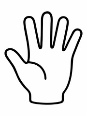 Obraz premium Simple hand outline icon over white background.