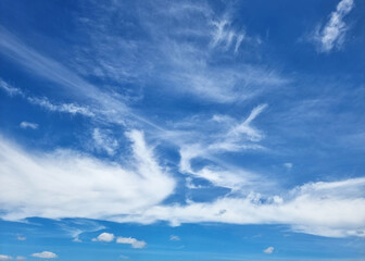 Fototapeta premium The perspective of clouds in the blue sky backgrounds.