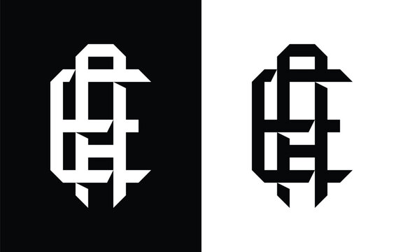 Abstract Geometric Monogram Logo in Black and White for Luxury Brand Identity, Modern Minimal Lettermark Vector Design