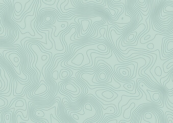 Pastel Mint Green Topographic Contour Map Vector Background
