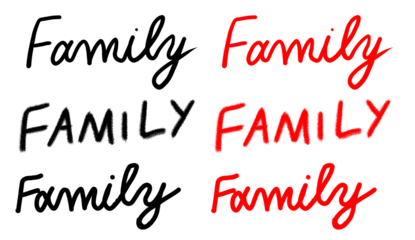 Handwritten calligraphy text saying family with elegant flowing strokes modern brush lettering isolated on transparent background for branding posters social media and design use