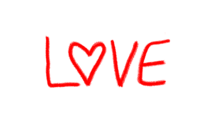 Handwritten calligraphy text saying love with elegant flowing strokes modern brush lettering isolated on transparent background for branding posters social media and design use