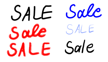 Handwritten calligraphy text saying sale with elegant flowing strokes modern brush lettering isolated on transparent background for branding posters social media and design use