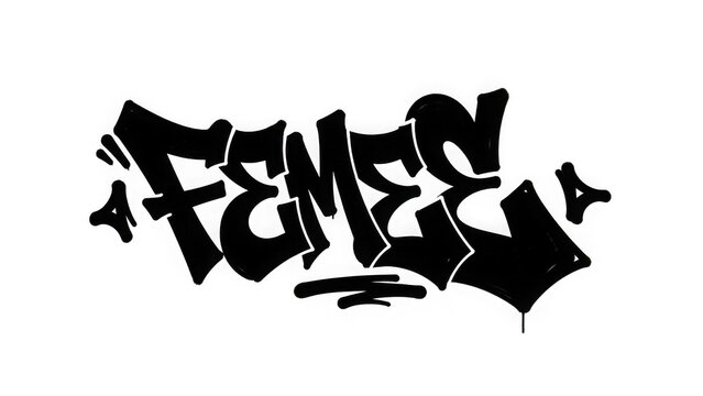 Graffiti style FEMEN word text logo