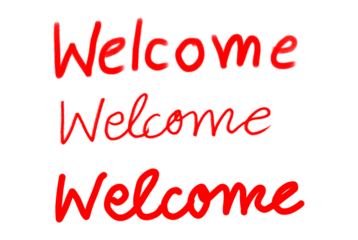 Handwritten calligraphy text saying welcome with elegant flowing strokes modern brush lettering isolated on transparent background for branding posters social media and design use