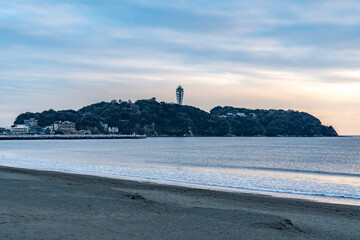 神奈川県　湘南　江ノ島の冬の風景
