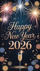 a festive 2026 new year greeting card background