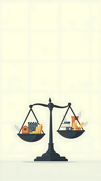 Conceptual editorial illustration of a tilted scale with one side overloaded by work icons and the other nearly empty, symbolizing workload imbalance and unfair effort distribution, clean flat vector 