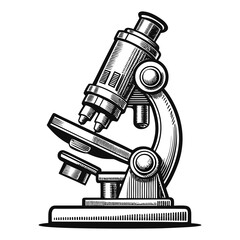 Naklejka premium “Vintage Microscope Illustration Scientific Laboratory Line Art Vector”