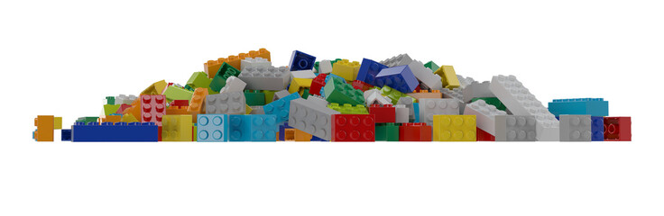 Constructor set pile isolated transparent background photo realistic 3d rendering PNG with alpha channel
