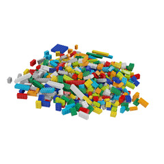 Constructor set pile isolated transparent background photo realistic 3d rendering PNG with alpha channel
